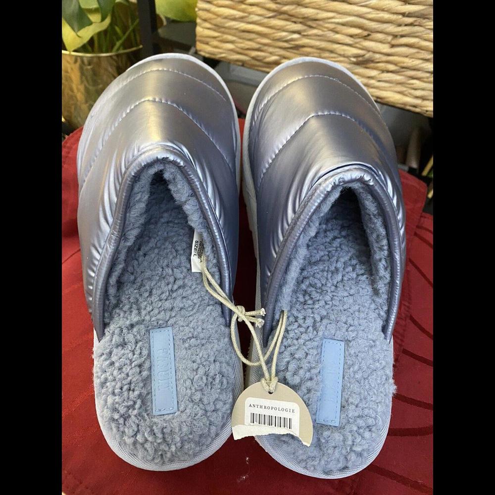 Anthropologie Maeve Puffy Lounge Platform Slippers Lilac Size Large New